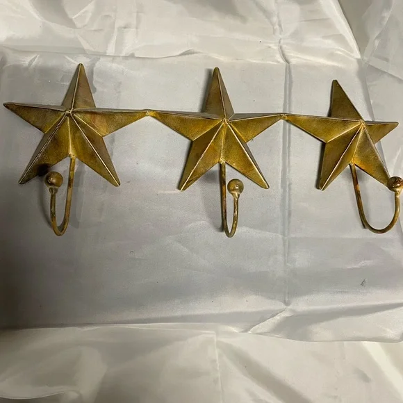 Gold Star Wall Hook Rack - Decorative Home Wall Decor
