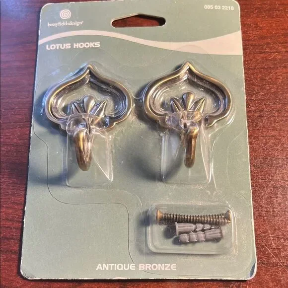 Antique Bronze Lotus Hooks