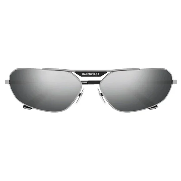 NEW BALENCIAGA BB0245S 002, SILVER UNISEX SUNGLASSES BALENCIAGA