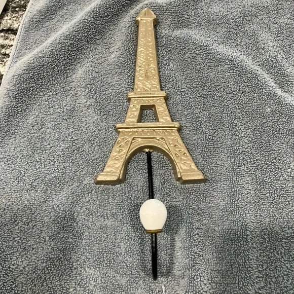 Parisian Eiffel Tower Hanging Wall Or Door Hook 11.25 Inches Tall Solid Metal
