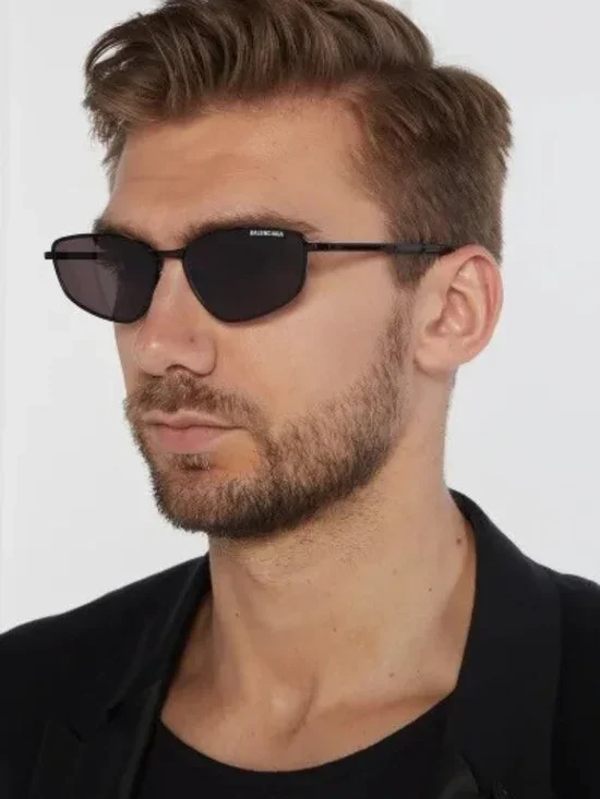 Balenciaga BB0277S 001 Black Unisex Metal Frame Sunglasses
