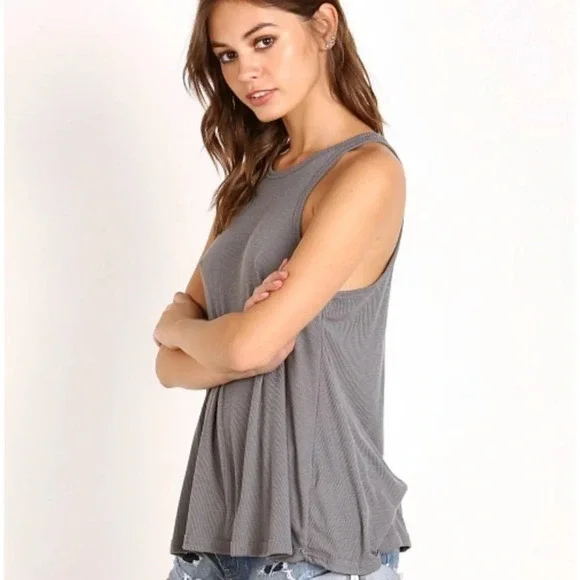 Free People Long Beach Tank in Grey