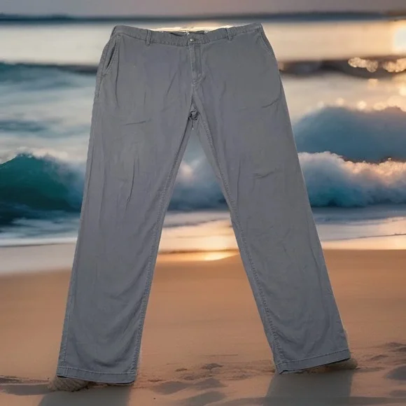Faherty‎ Pants Mens 40x32 Blue Island Life Chino Slim Straight Organic Cotton