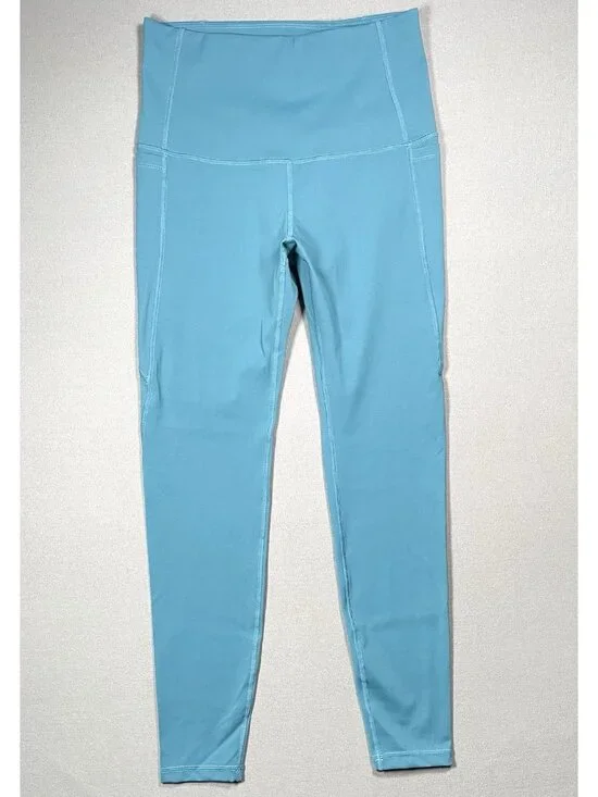 Roam Loud Yanta Athletic Teal Blue High Rise Leggings - Women Size Large