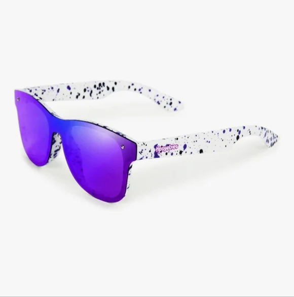 Tipsy elves Purple & White‎ Splatter Sunglasses NWT