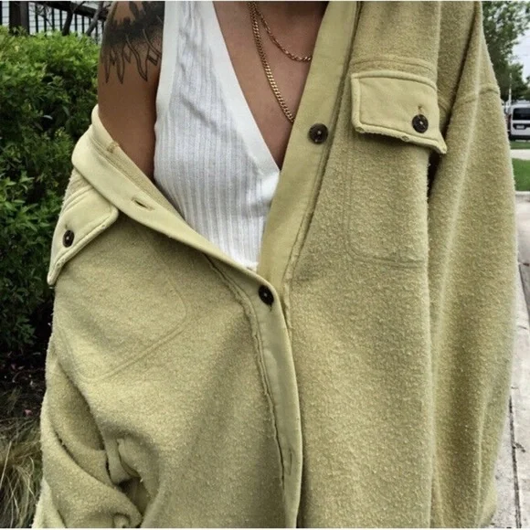 FREE PEOPLE Ruby Shacket in Light Green XS