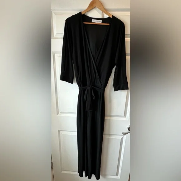 Emma & Michele Black Wrap Jumpsuit NWT