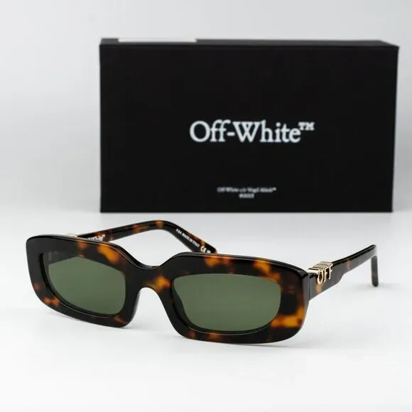 Off-White RENTON Men Sunglasses Havana Green Rectangle OERI13C RENTON 6055