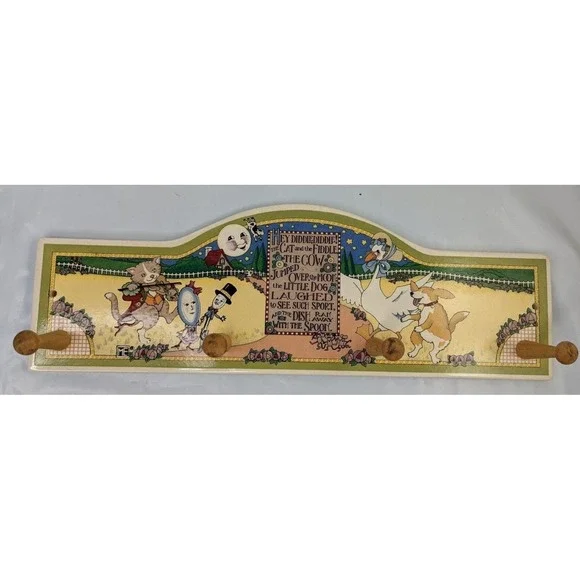 Hey Diddle Diddle Ceramic Coat Hanger Rack 16.75 Inch