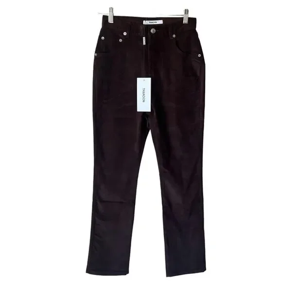 Thakoon Women's High Rise Corduroy Pants Chocolate Brown Size 2 NWT