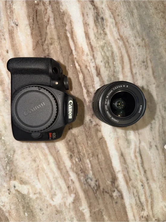 Canon DSLR Camera Body with Detachable 18-55mm Lens – Black