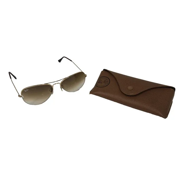 Vtg Ray Ban Sunglasses Traditionals Outdoorsman Black Aviator 80s Leather Case