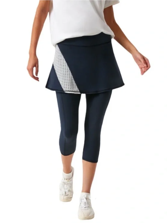 Tuckernuck Skirted Capri Pant Navy Blue XL NWT Tnuck Sport Active Athleisure