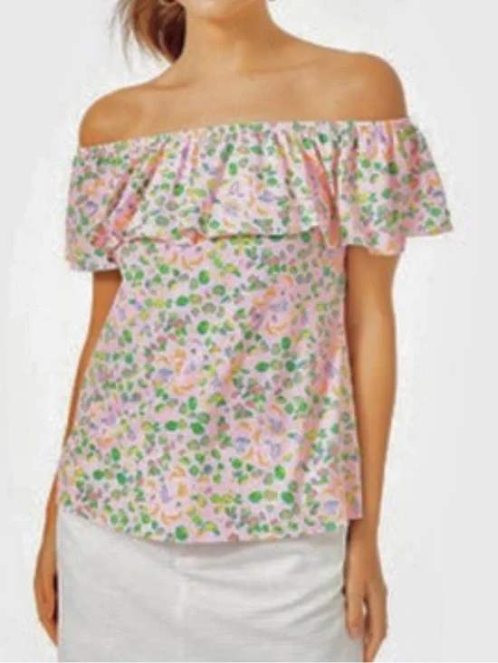 Lilly Pulitzer LA FORTUNA TOP LIL JUICY FRUIT Off-Shoulder Top Size XS