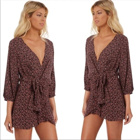 Free People Clara Tie Front Wrap Tunic Dress