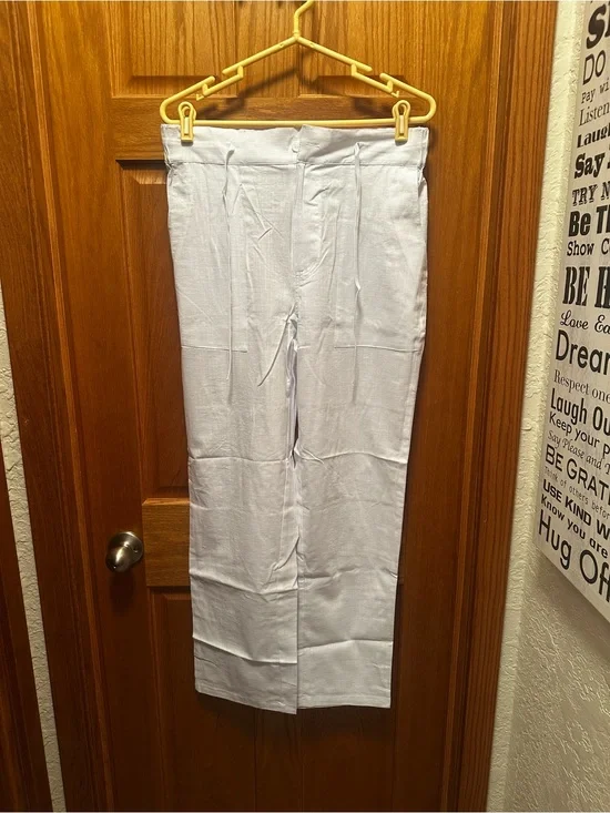 Psalter Men's White Drawstring Linen blend Pants sz.M