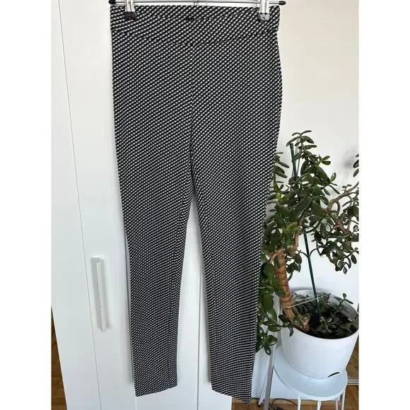 Theory Women's Black White Geo Adbelle K Claymont Skinny Pants, Size Small, EUC