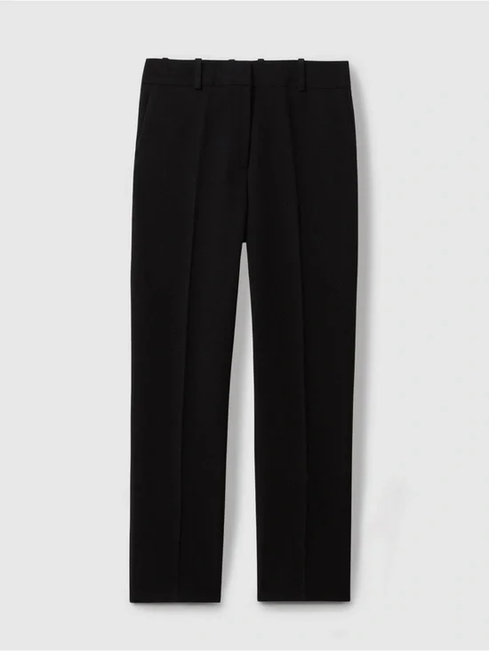 NWT Reiss Arola Fitted Seamed Trousers Black Tailored Dress Pants US 8 $220