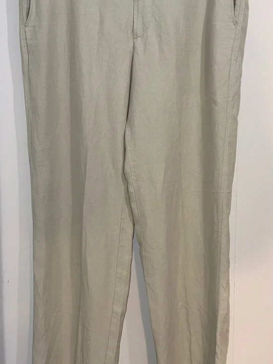 Tommy Bahama Brosnan Linen Silk Flat Front Pants Khaki Beige 38x34 EUC