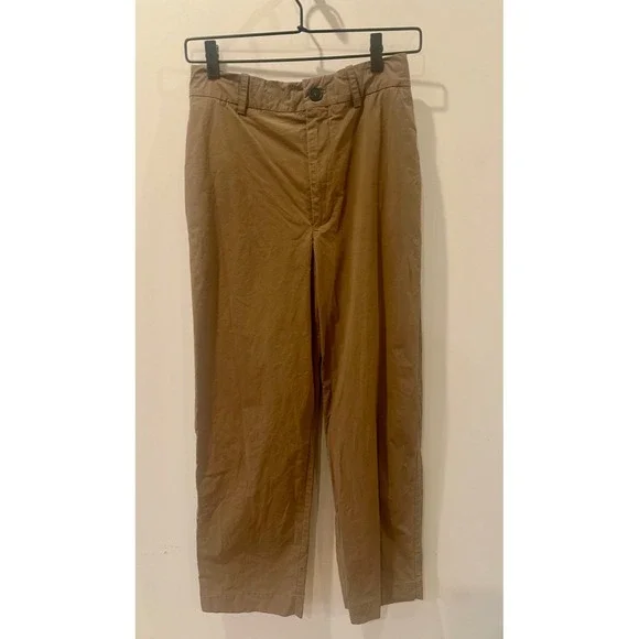 Erika Cavallini Wide Leg Hi-Rise Brown Cotton Trousers Sz 0 or XS (38 IT) $300+