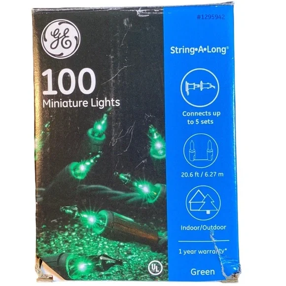GE String-A-Long Green Miniature Lights