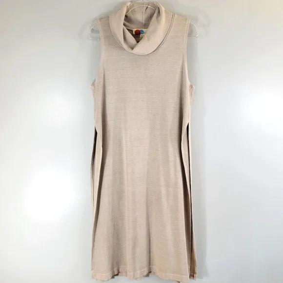 FREE PEOPLE BEACH sleeveless longline cotton popover turtleneck tunic dress USA