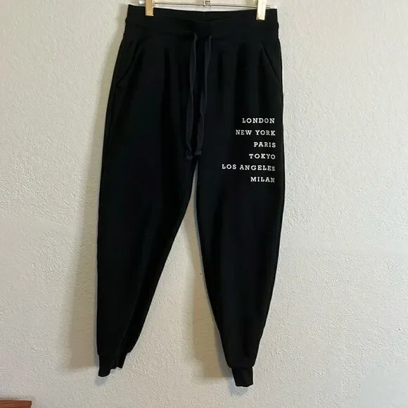 Zoe + Liv Fleece Joggers Size S Black GUC