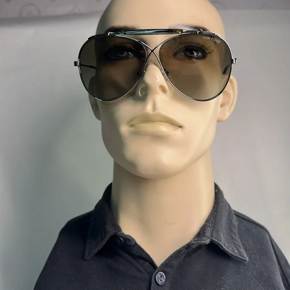 💯- New Authentic TOM FORD FT0818 pilot-frame metal sunglasses