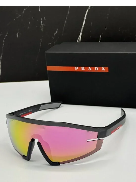 Prada Linea Rossa PS03ZS 15P20A Men Pink Gray Sport Sunglasses Authentic NEW