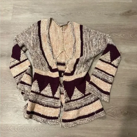 Free People Multicolor Geometric Cardigan