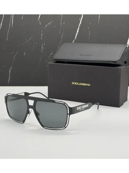 Dolce&Gabbana DG2270 3276/87 Black Gray Men Sunglasses Authentic NEW