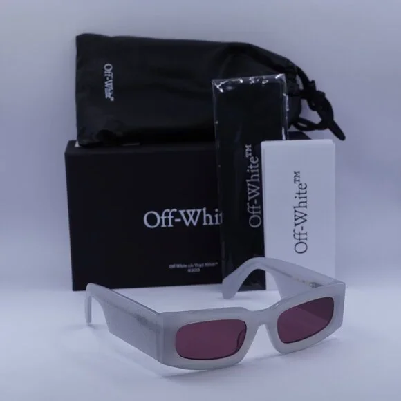 Off-White OERI141 CARY 0928 Rectangle Sunglasses – Grey/Burgundy