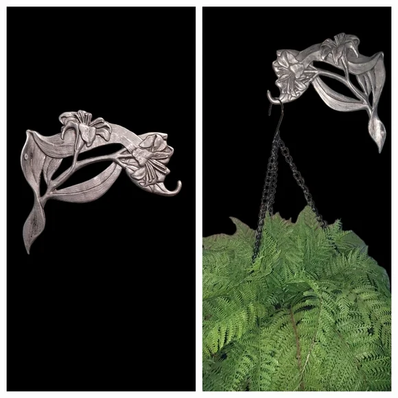 Hanging Plant Bracket Elegant Silver Wall Decor Hook