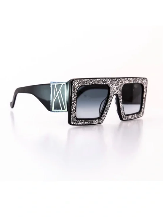 New Anna Karin Karlsson Mother Beep Ice Crystal Black Sunglasses Authentic