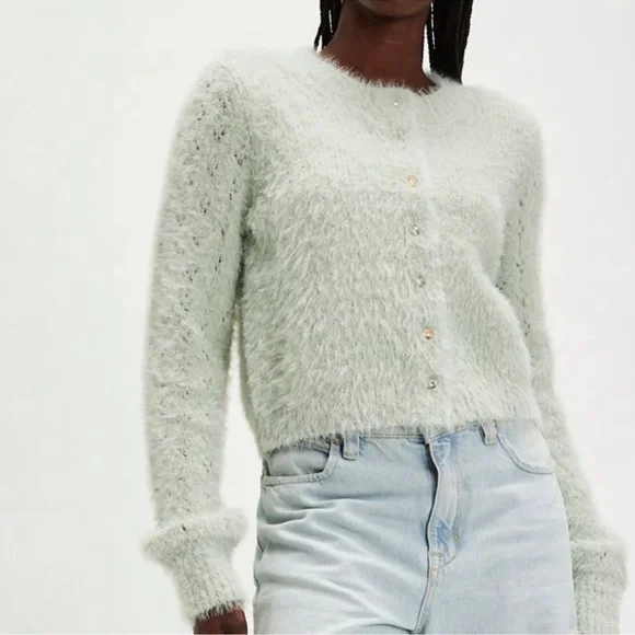 Free People Celeste Cardigan in Seafoam