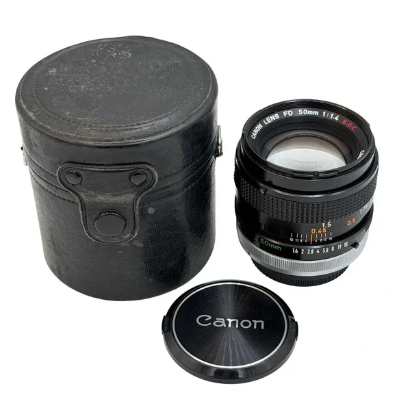 Canon FD 50mm f1.4 SSC Prime Lens Manual Focus SLR Breech Lock W/ Case Japan