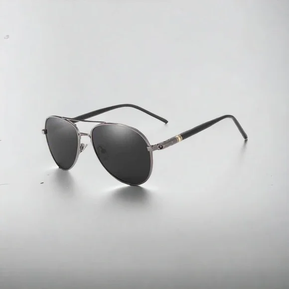 Mens Metal Aviator Sunglasses Gunmetal Gray Frames Polarized Lenses New