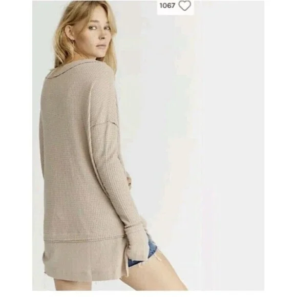 Free People We The Free North Shore Thermal Top Sand sz Xs