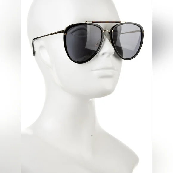 - New - 💯 Original Gucci GG0672S Unisex Aviator Sunglasses, Black/Grey