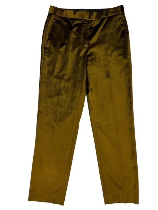 Rag & Bone Poppy Velvet Trouser Pant 2 Olive