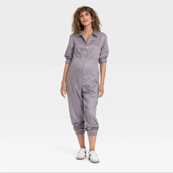 Woven Long Sleeve Maternity Jumpsuit - Isabel Maternity by Ingrid & Isabel
