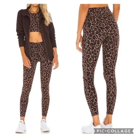 Varley Luna Yoga Leggings Tortoise Leopard size Small