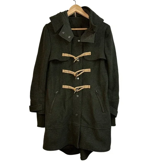 Free People Dark Green Toggle Coat