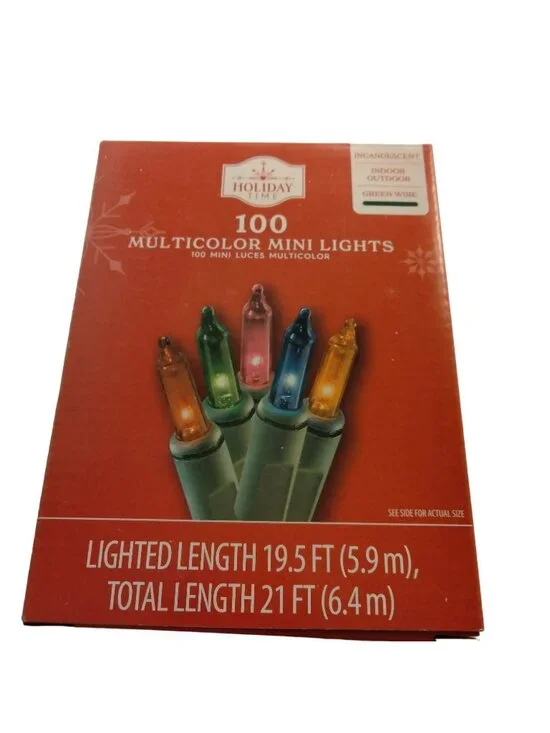 Holiday Time Multicolor 100 Lights Green Wire Wedding Patio Deck Party Christmas