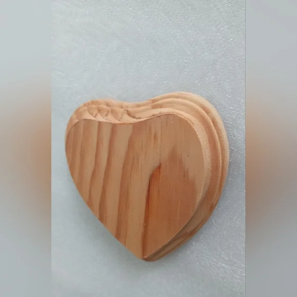 Natural Wood Plaque Heart Decor - 4