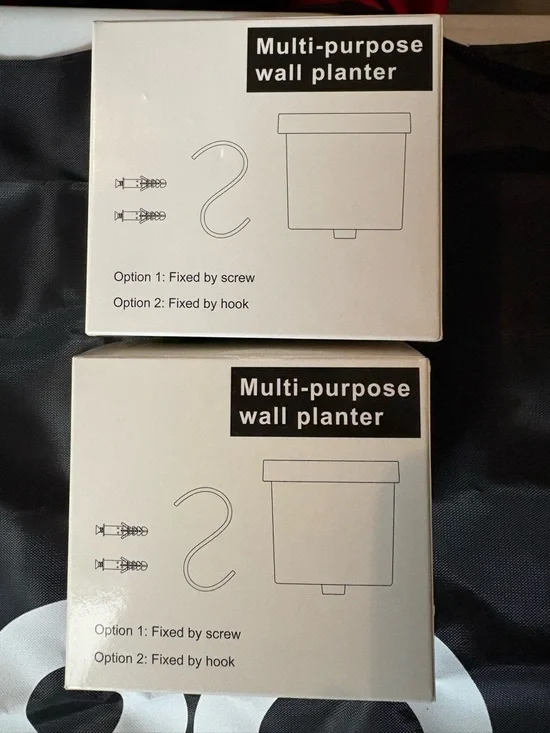 2 pack Multi-purpose Wall Planter Box - Black