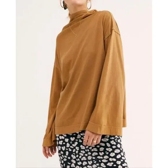 Free People We The Free Supernova Long Sleeve Tee| Mustard in Medium