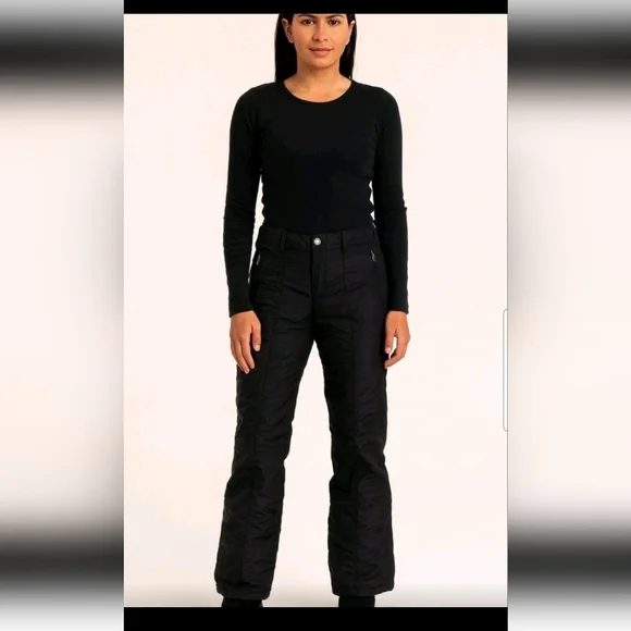 Bogner Womens Black Ski And Snow Designer Luxury Insulated Winter Pants 10 Long
