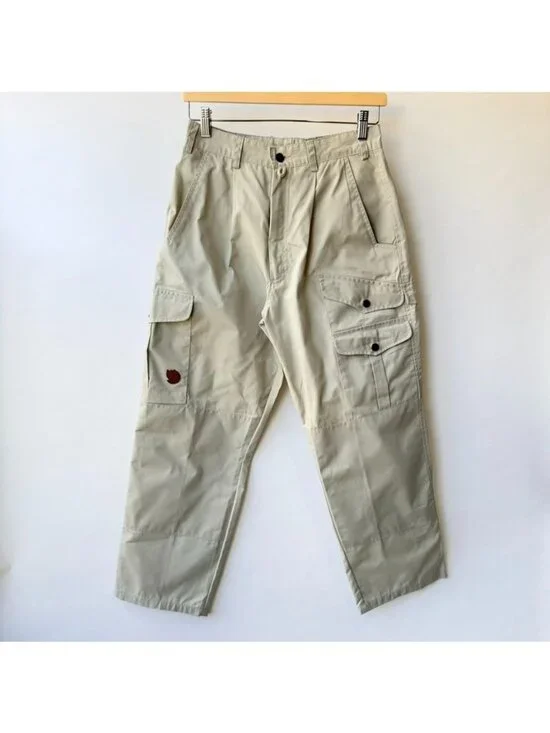 Fjallraven Y2K Cargo Hiking Pants Size 36 Beige Outdoor Utility Pants