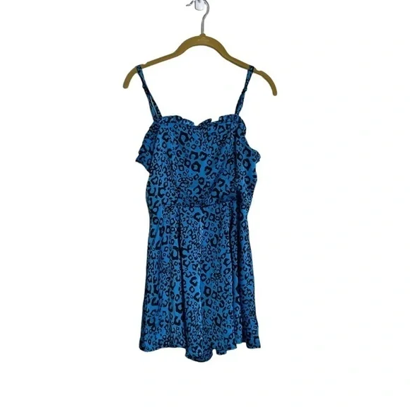 Aqua Blue Animal Print Romper XS